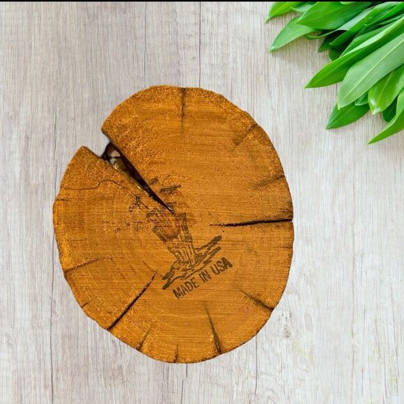 Seagulls Sculpture Wood Base & Sea Shells Vintage Made in the USA - Picture 9 of 10